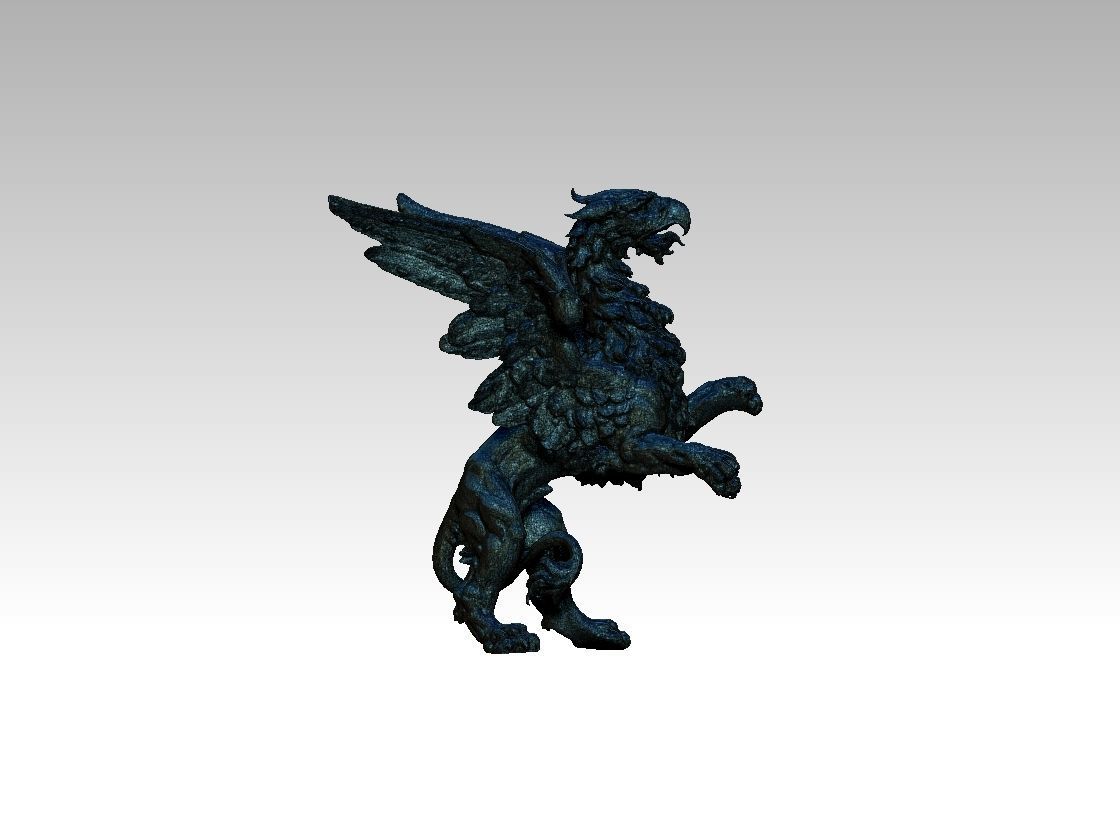 Griffin silver statue of dragon 3D print model_6