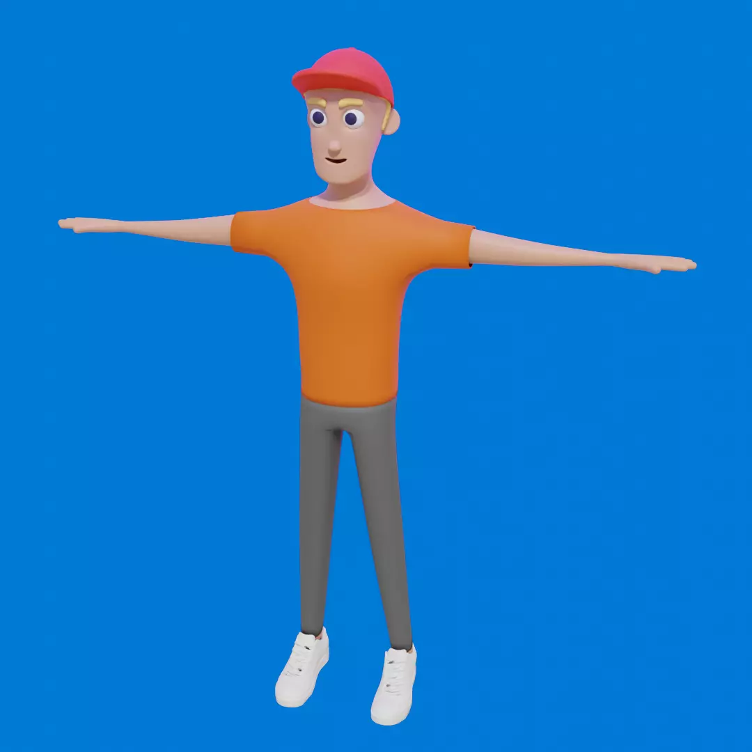 Stylised Cartoon Man 3D model_0