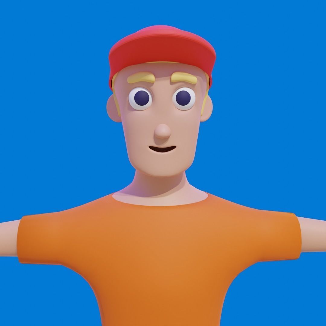 Stylised Cartoon Man 3D model_3