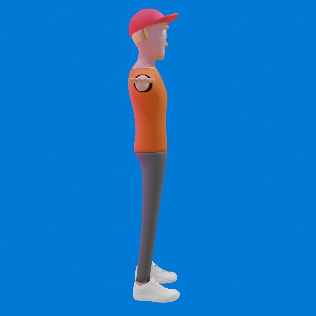 Stylised Cartoon Man 3D model_6