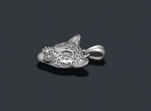 leopard head with enamel 3D print model_4