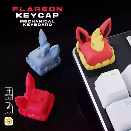 Flareon Pokemon - Keycap 3D mechanical keyboard - Eeveelutions 3D print model