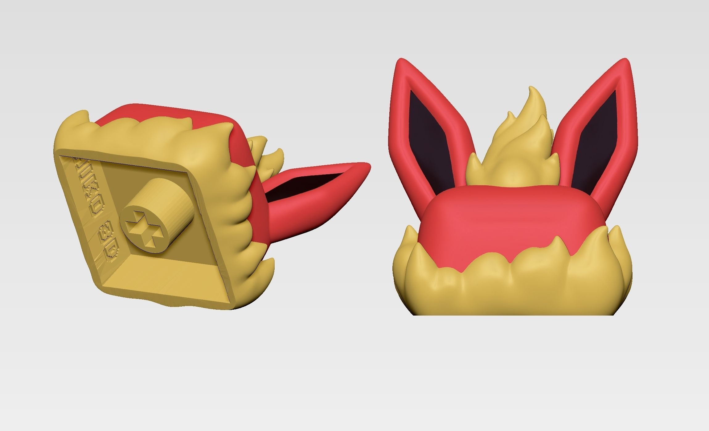 Flareon Pokemon - Keycap 3D mechanical keyboard - Eeveelutions 3D print model_5