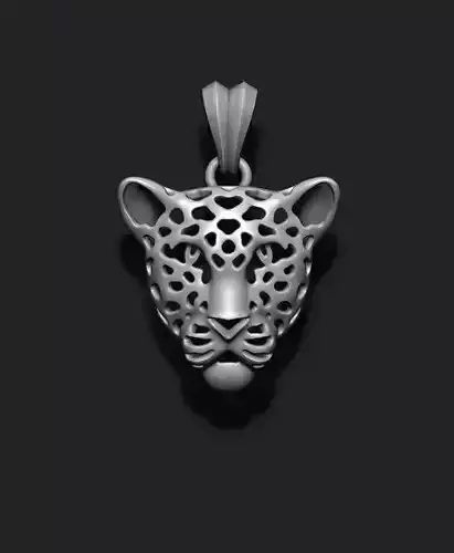 leopard head pendant 3D print model