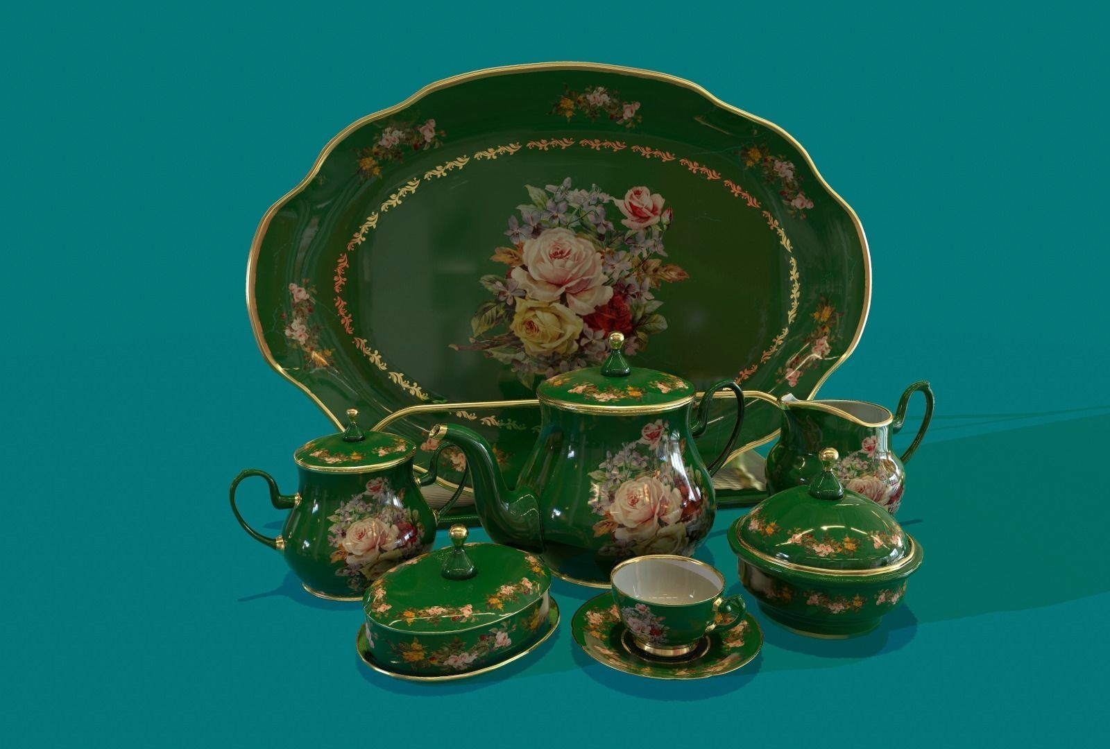Porcelain Tea set-14 3D model_9