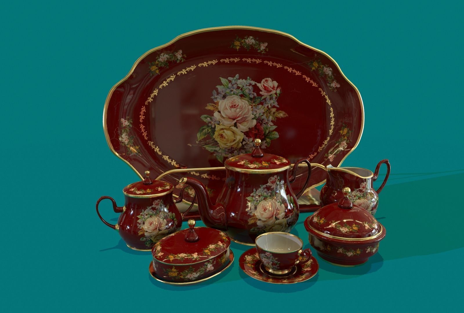 Porcelain Tea set-14 3D model_11