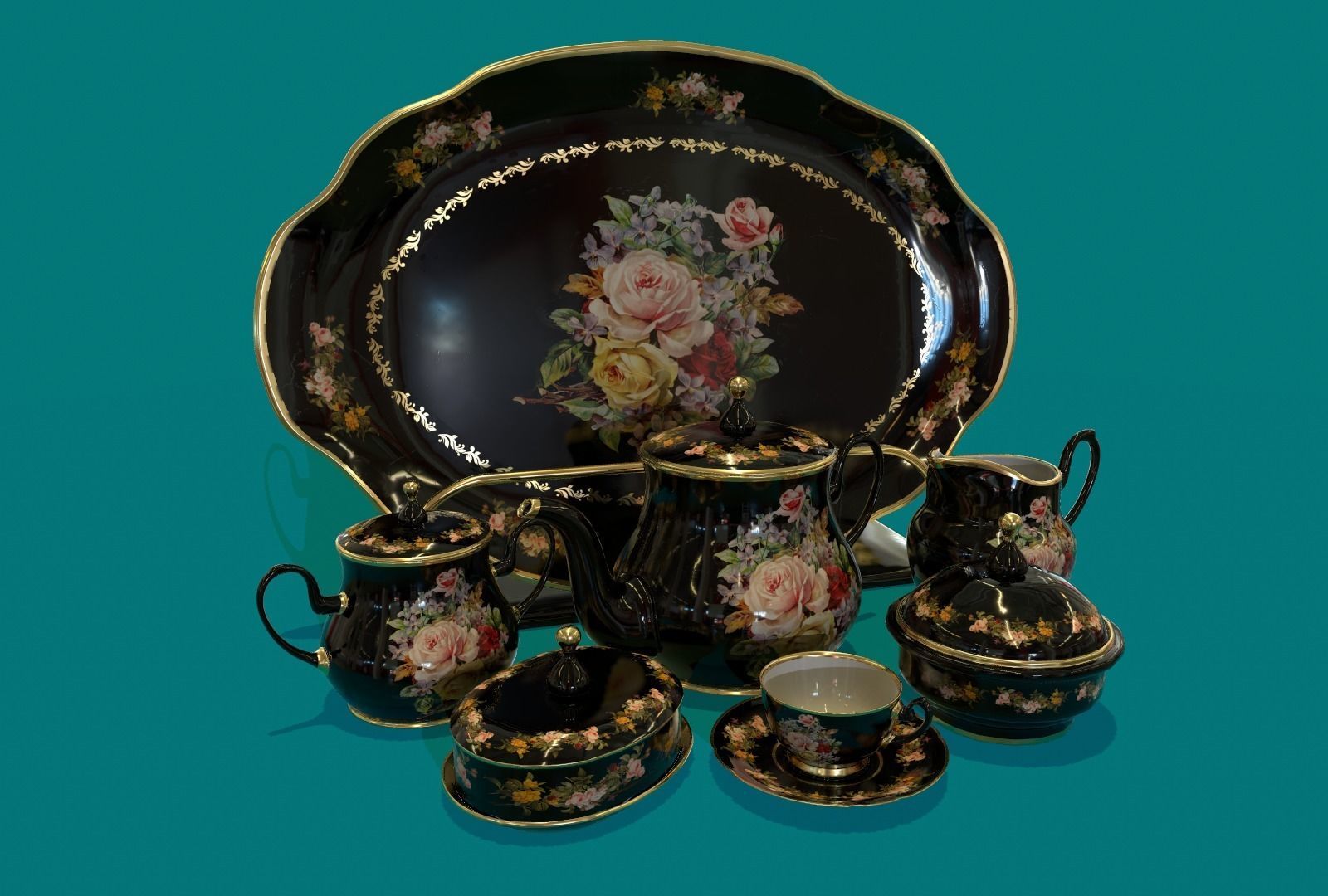 Porcelain Tea set-14 3D model_10