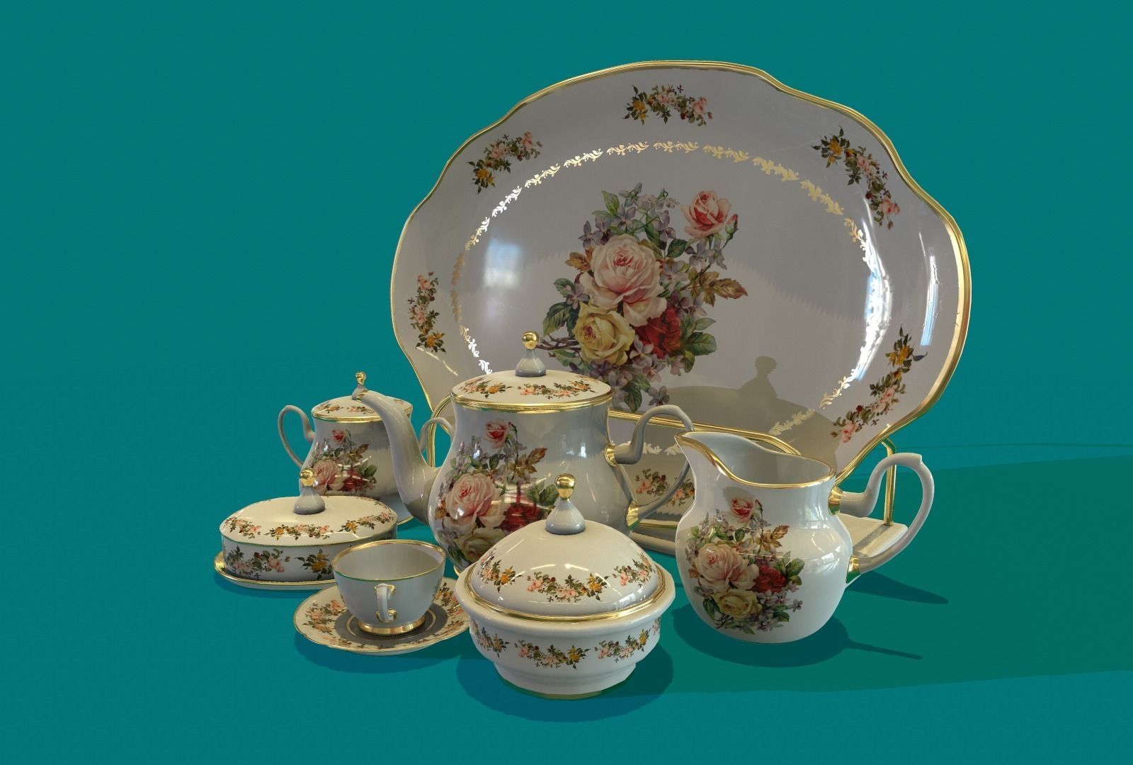 Porcelain Tea set-14 3D model_4