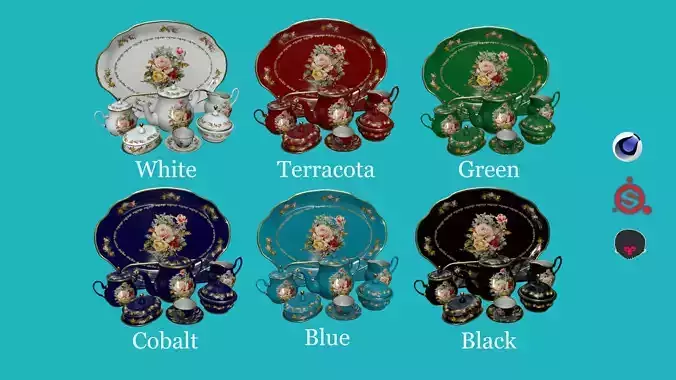 Porcelain Tea set-14 3D model