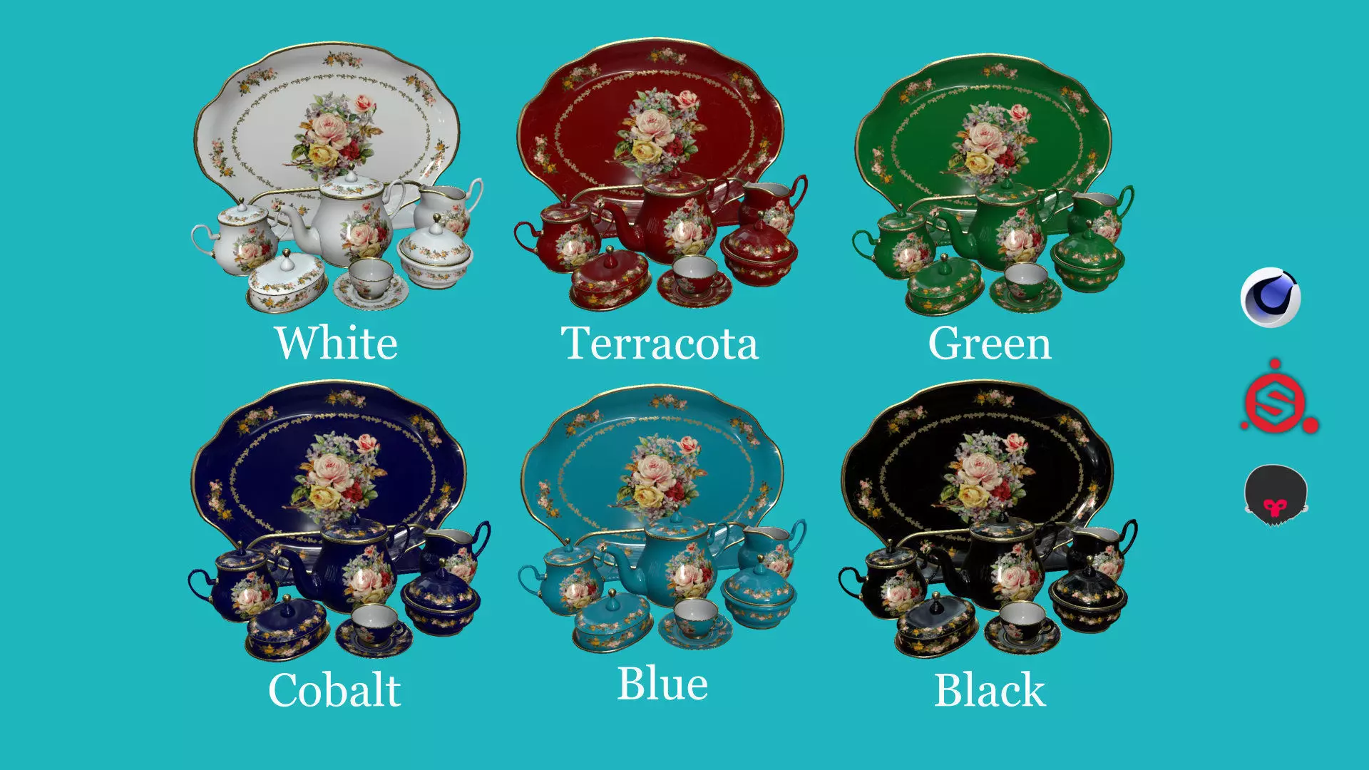 Porcelain Tea set-14 3D model_0