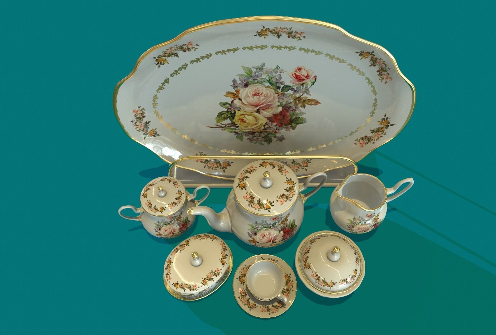 Porcelain Tea set-14 3D model_5