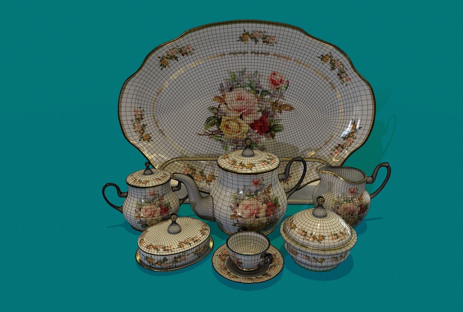 Porcelain Tea set-14 3D model_6