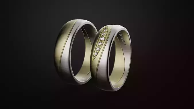 Combined wedding rings