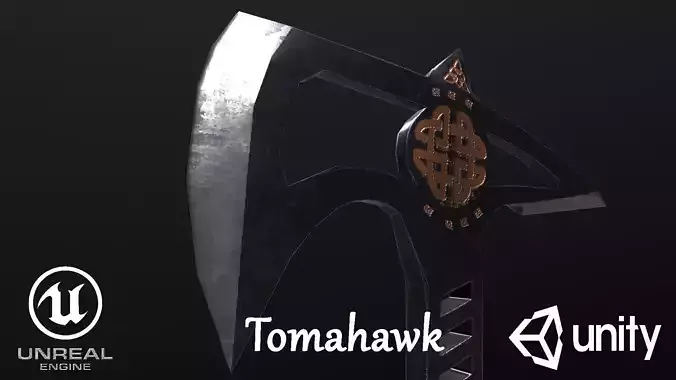 Tomahawk axe Low-poly 3D model