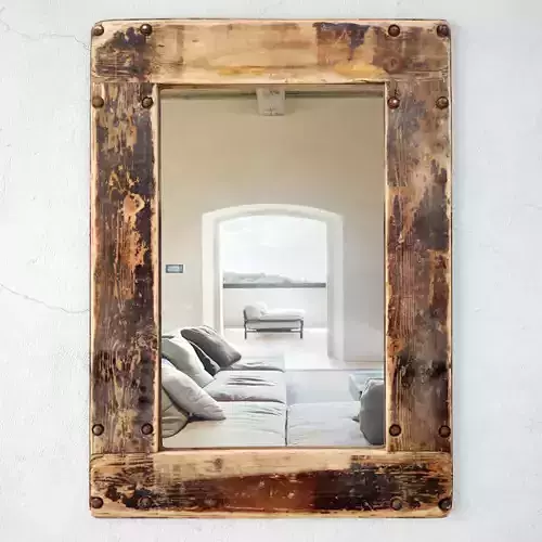 Reclaimed Industrial Dolly Wood Mirror