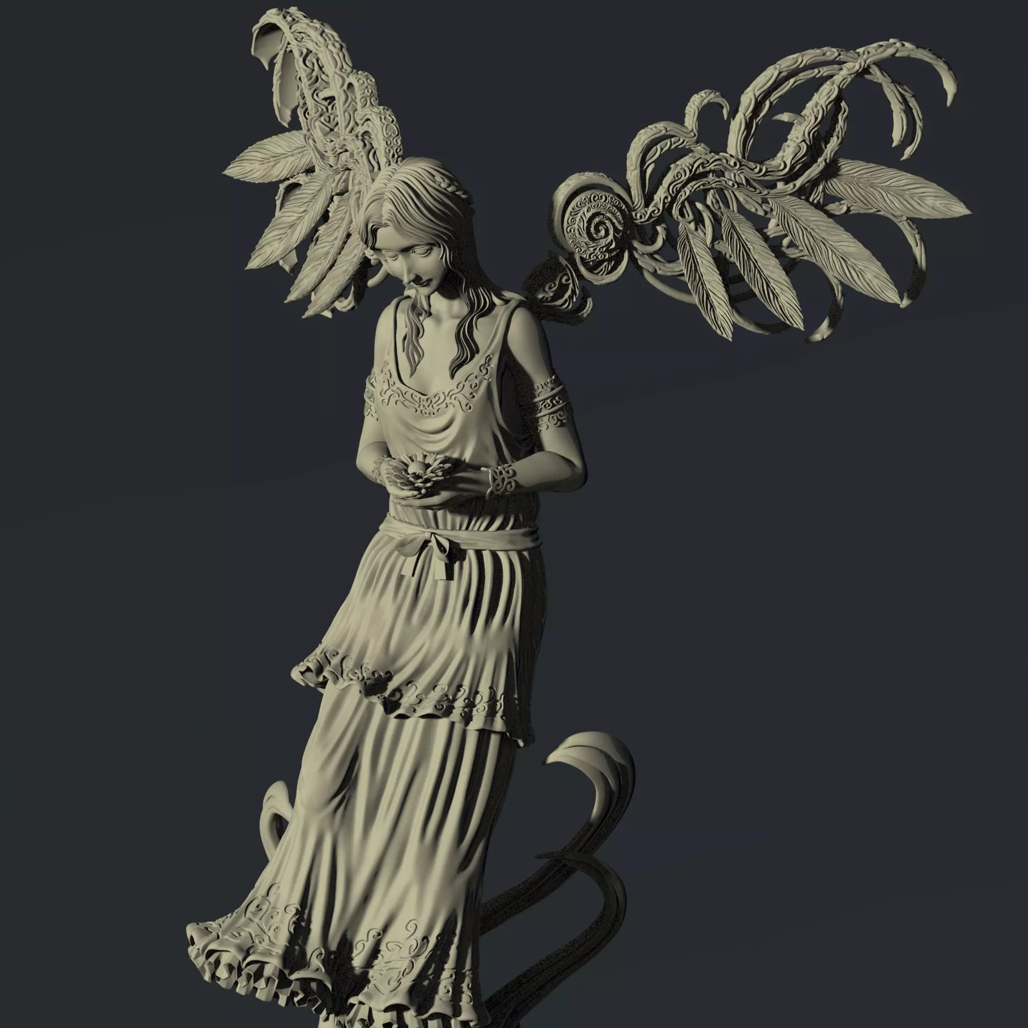 3D Game Assets 3D Printed Models Angel Figures 3D print model_0