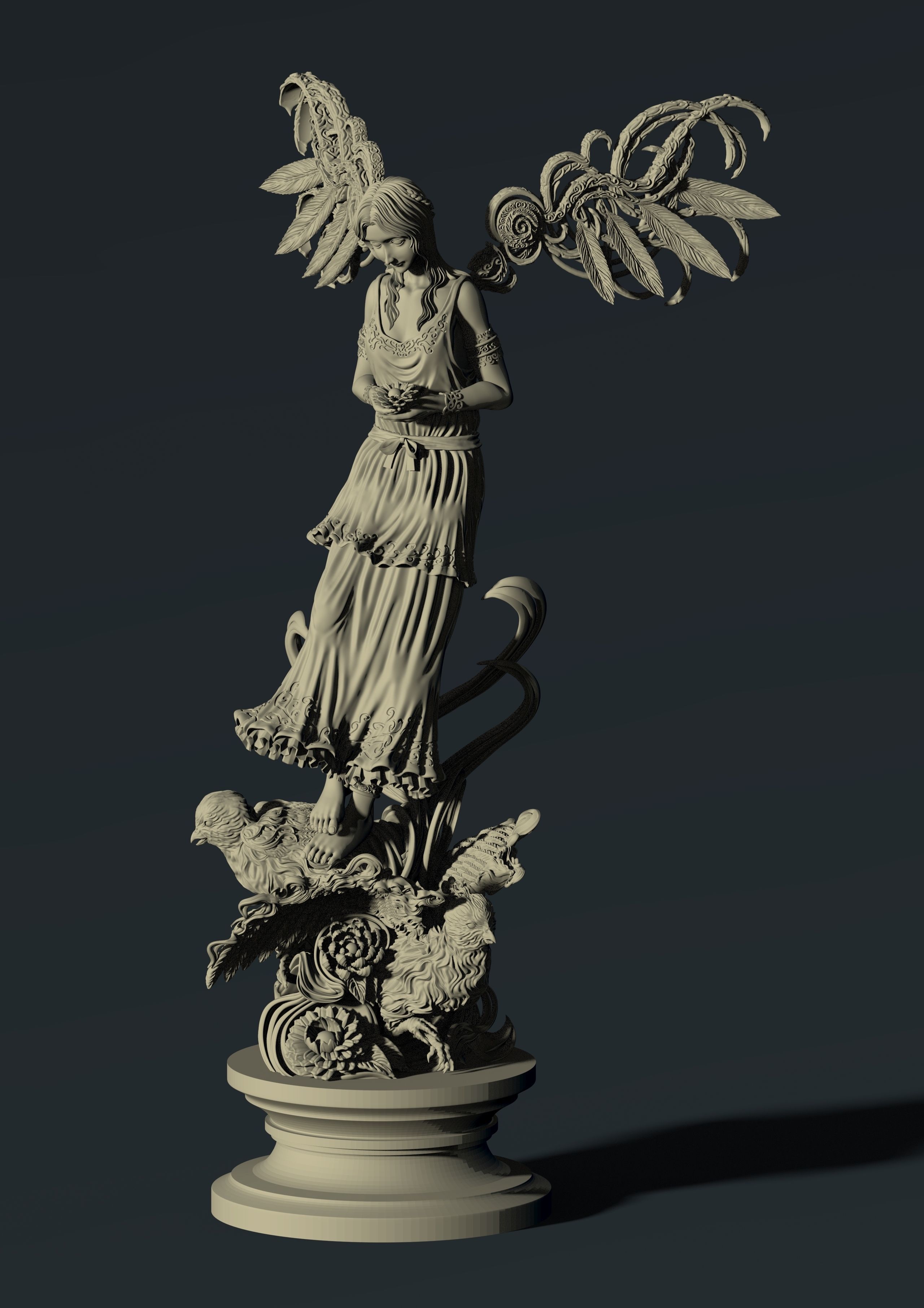 3D Game Assets 3D Printed Models Angel Figures 3D print model_1
