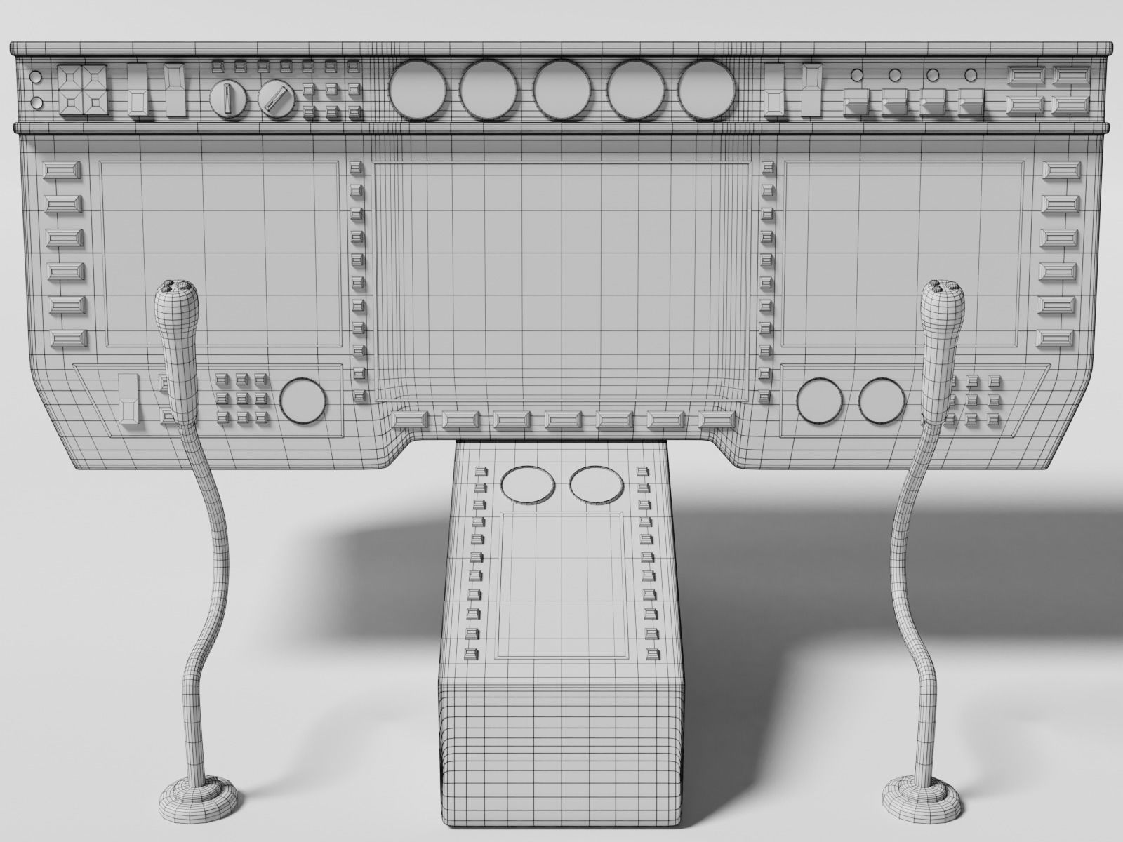 Aircraft cockpit control panel 2 3D model_8