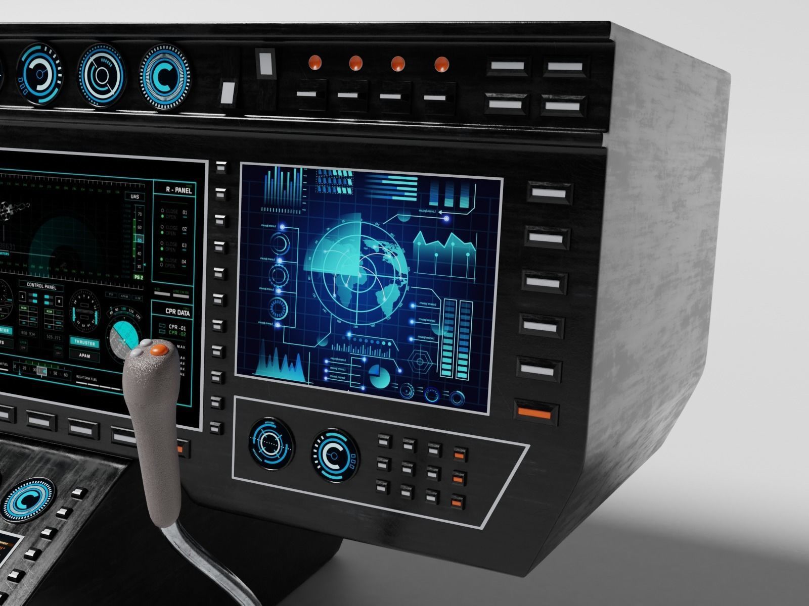 Aircraft cockpit control panel 2 3D model_3