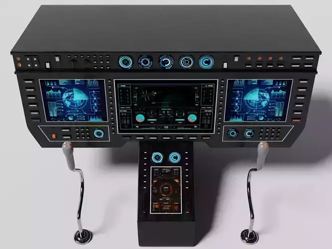 Aircraft cockpit control panel 2 3D model