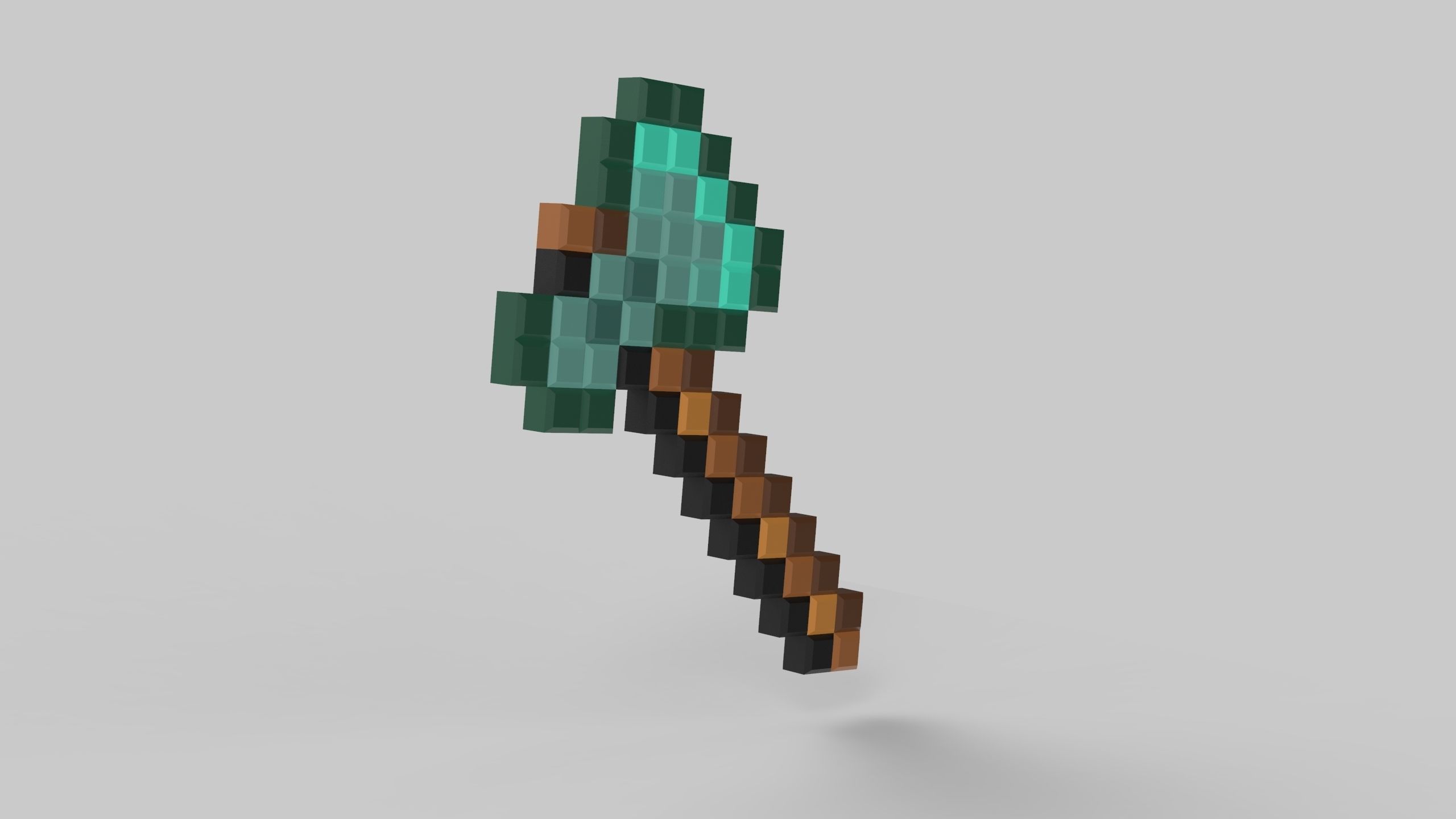 Minecraft Axe for 3d  print cosplay weapon  3D print model_2