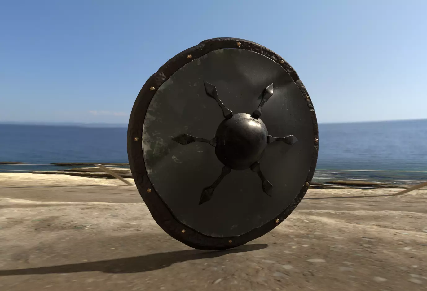 Viking Shields - Volume Four - Outer Bolted Ring - Damaged Low-poly 3D model_0