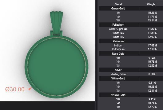 Plain Picture Pendant - Milgrain Rim - MEDIUM 3D print model_2