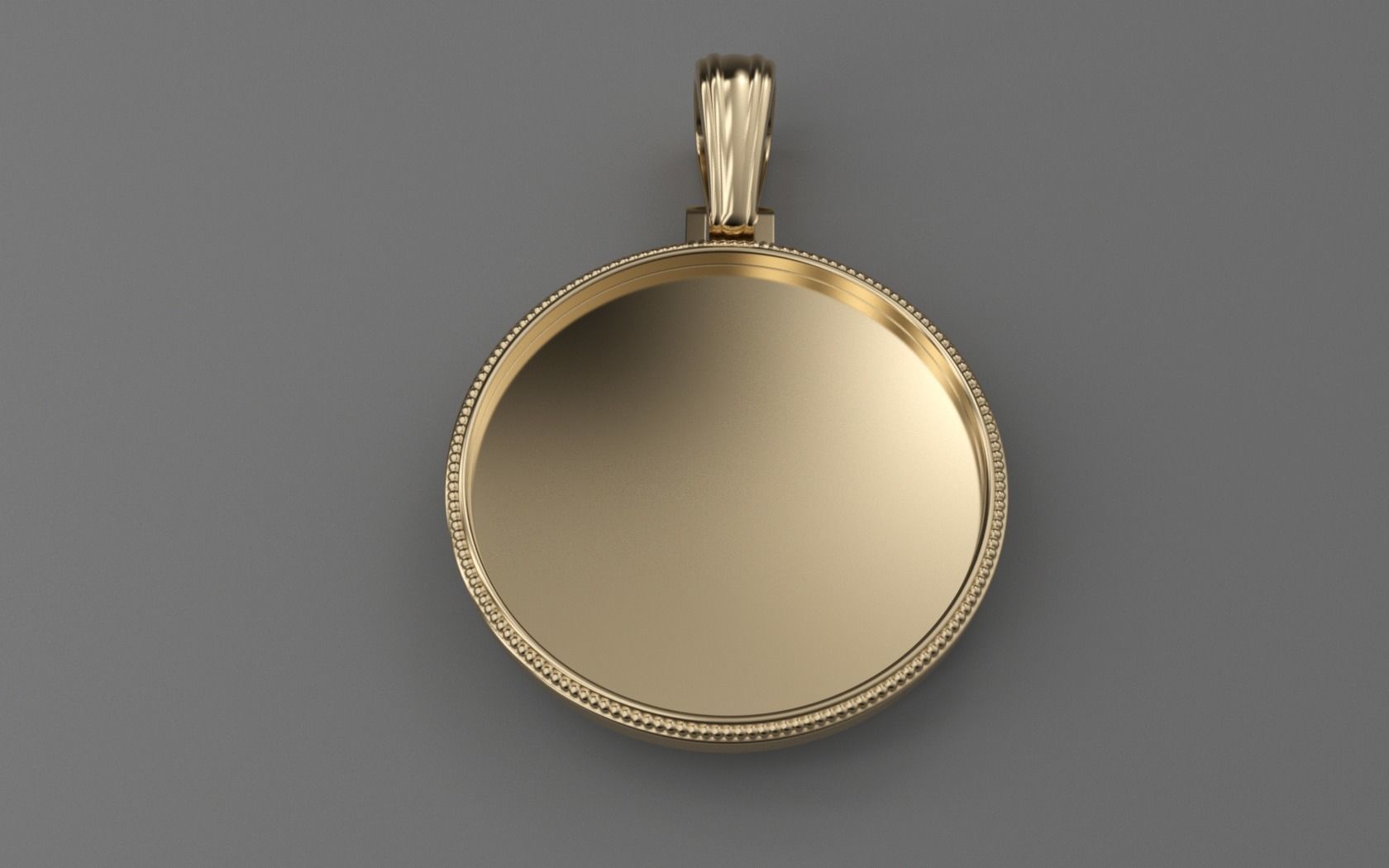 Plain Picture Pendant - Milgrain Rim - MEDIUM 3D print model_1