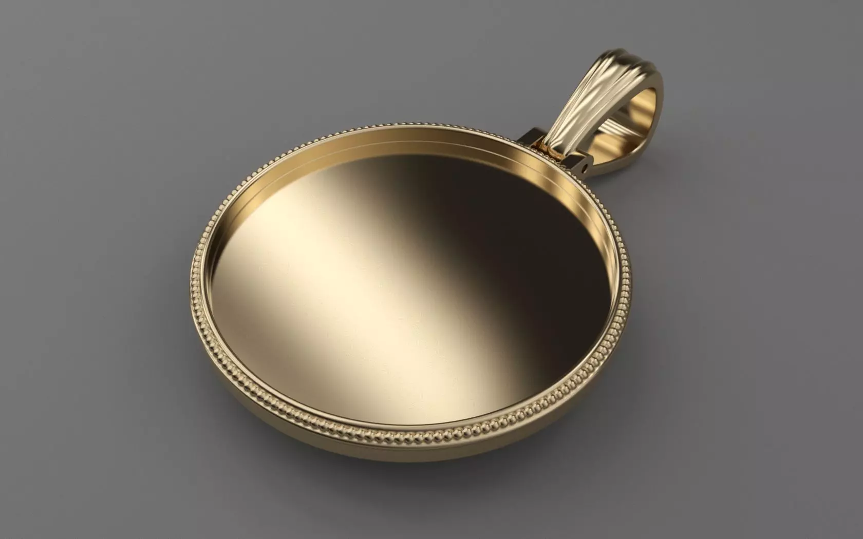 Plain Picture Pendant - Milgrain Rim - MEDIUM 3D print model_0