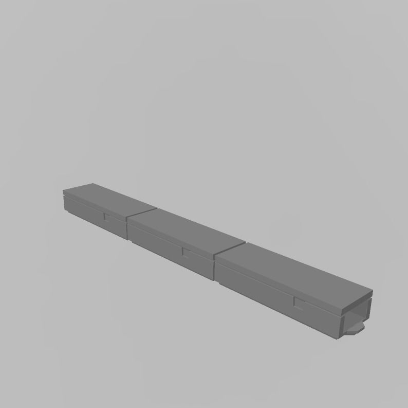 LINESIDE CABLE TROUGHS 7MM SCALE O GAUGE MODEL RAILWAY - CLOSED 3D print model_1