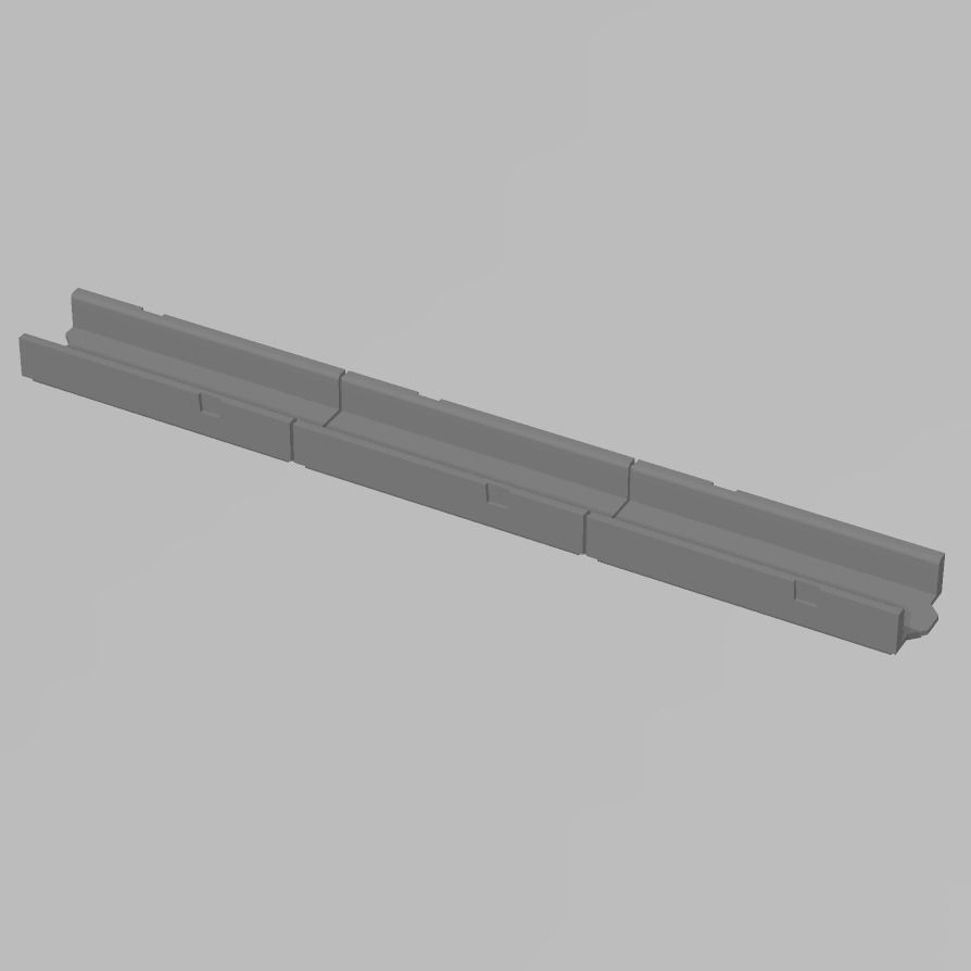 LINESIDE CABLE TROUGHS 7MM SCALE O GAUGE MODEL RAILWAY - OPEN 3D print model_2
