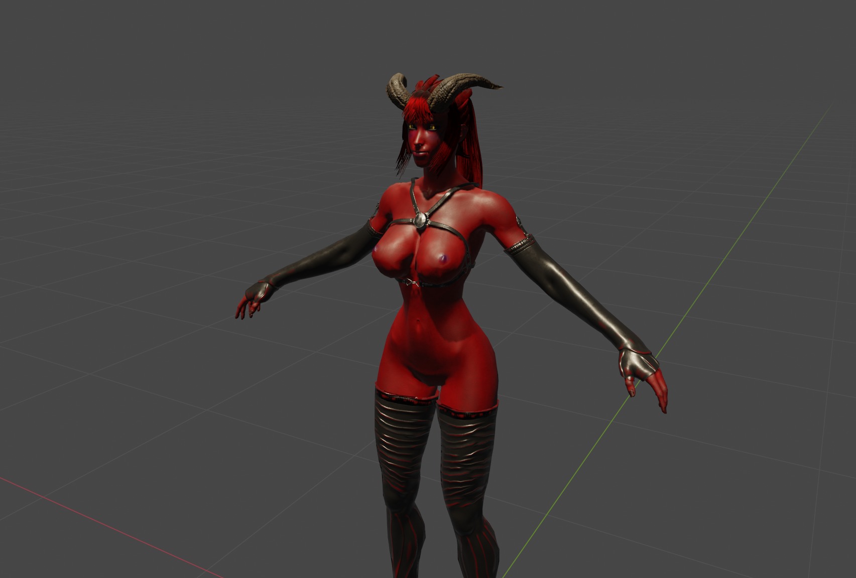 Gameready Succubus girl Low-poly 3D model_25