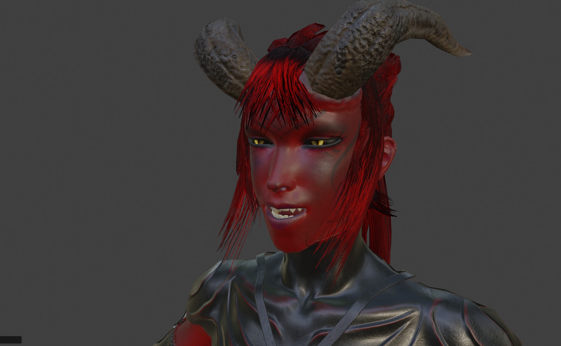 Gameready Succubus girl Low-poly 3D model_23