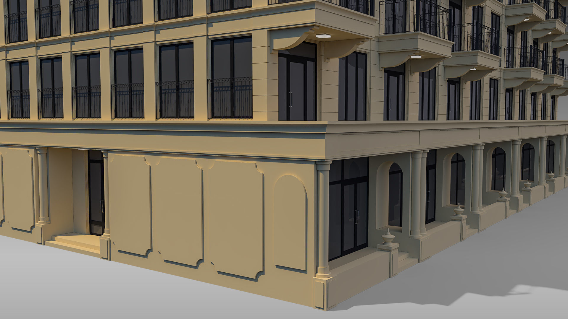 Apartment Building 011 3D model_6