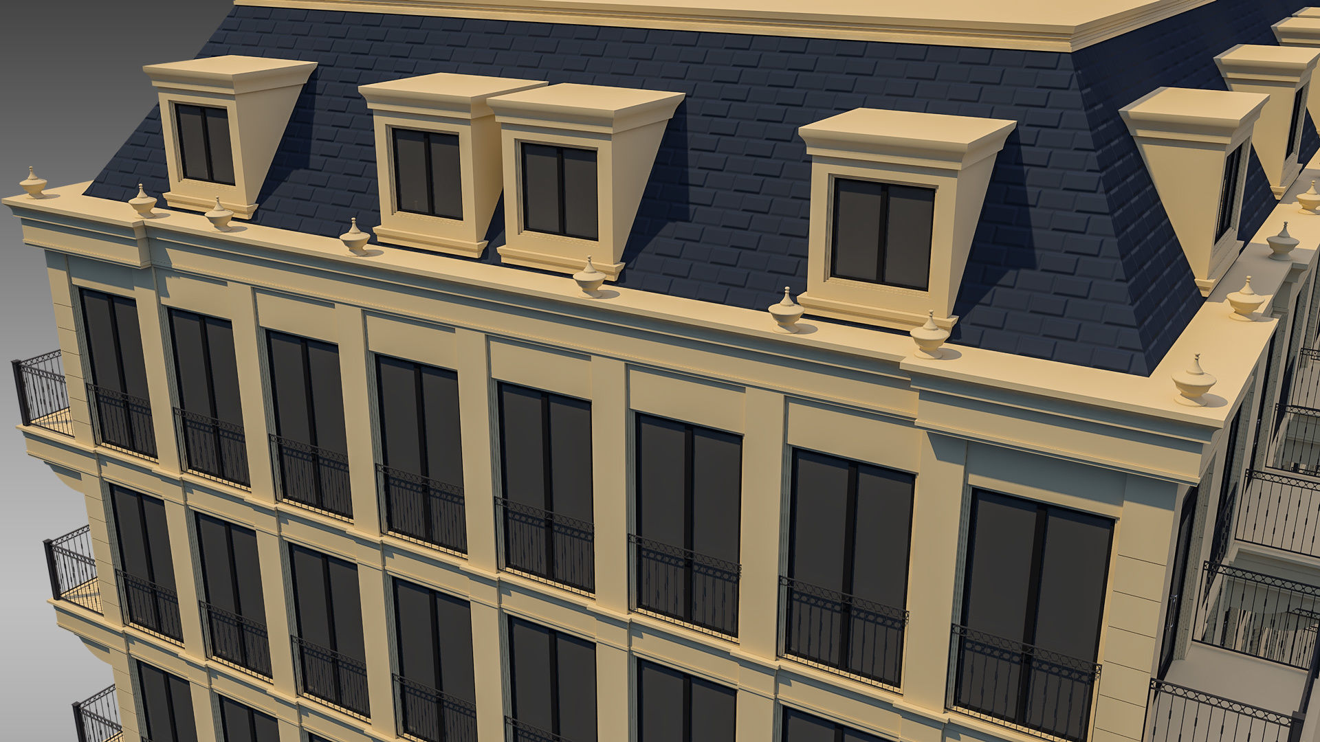 Apartment Building 011 3D model_8