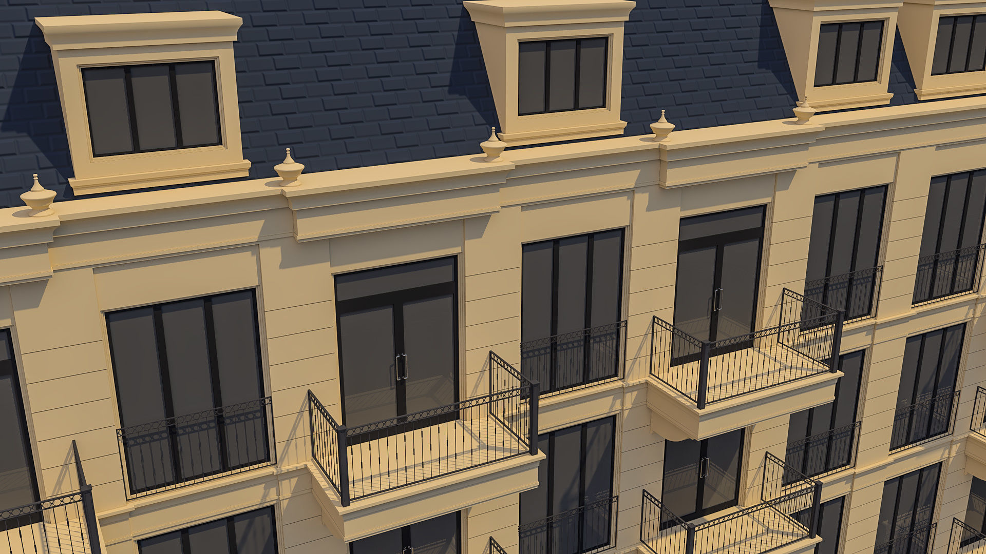 Apartment Building 011 3D model_2