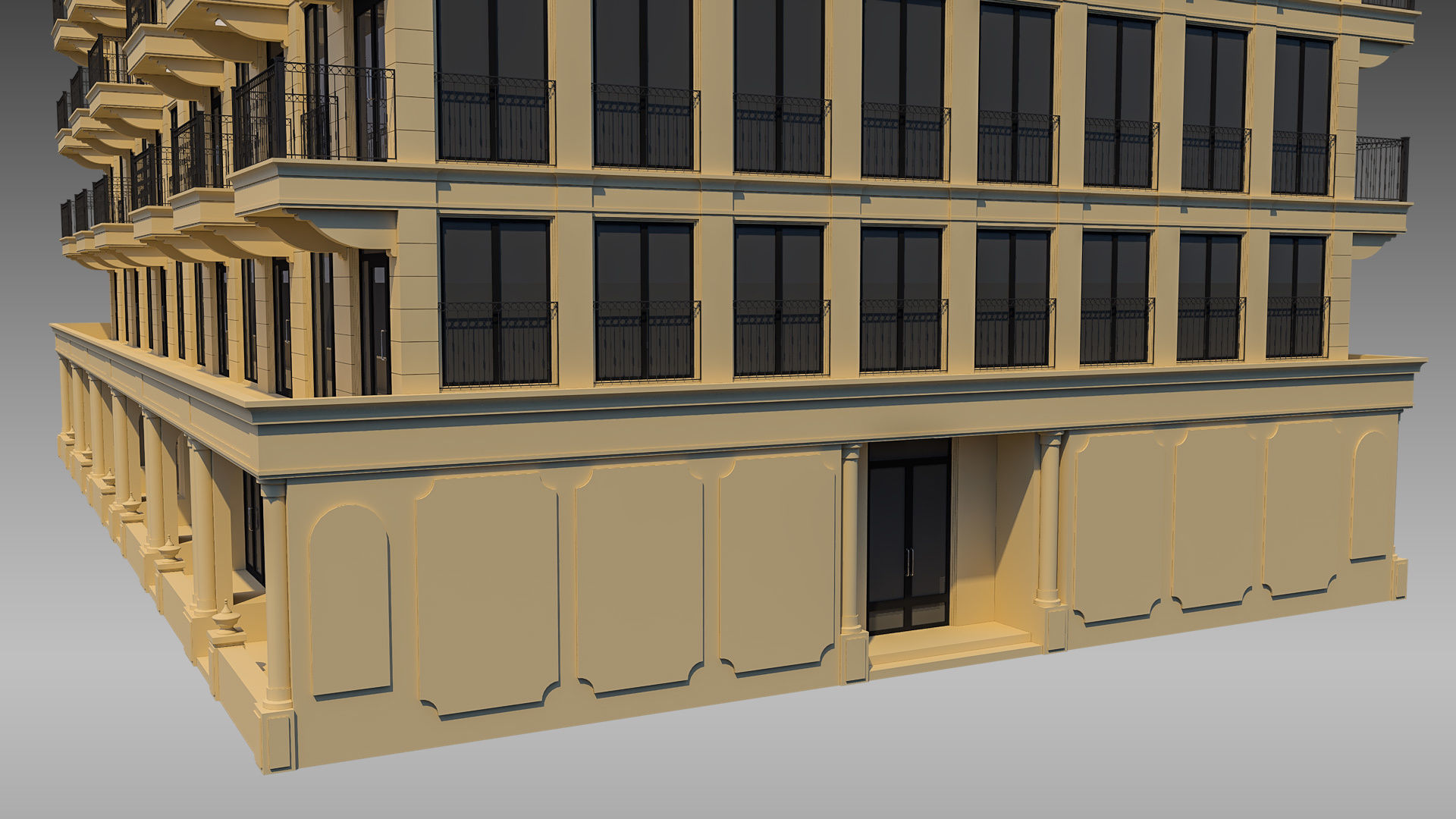 Apartment Building 011 3D model_5