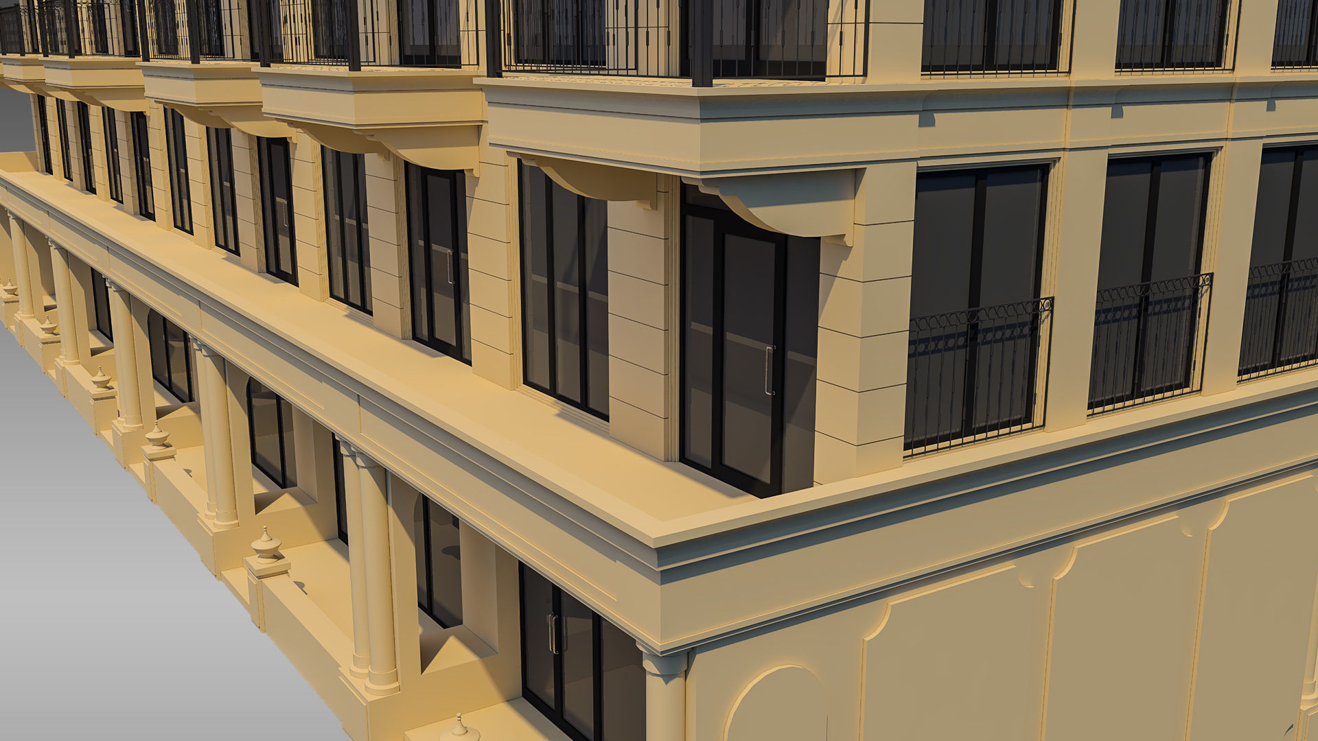 Apartment Building 011 3D model_9