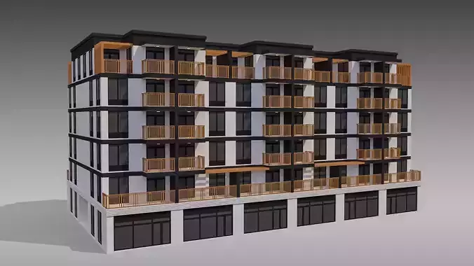 Apartment Building 012 3D model