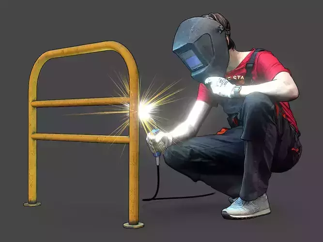 Stylized Welder Character 3D model