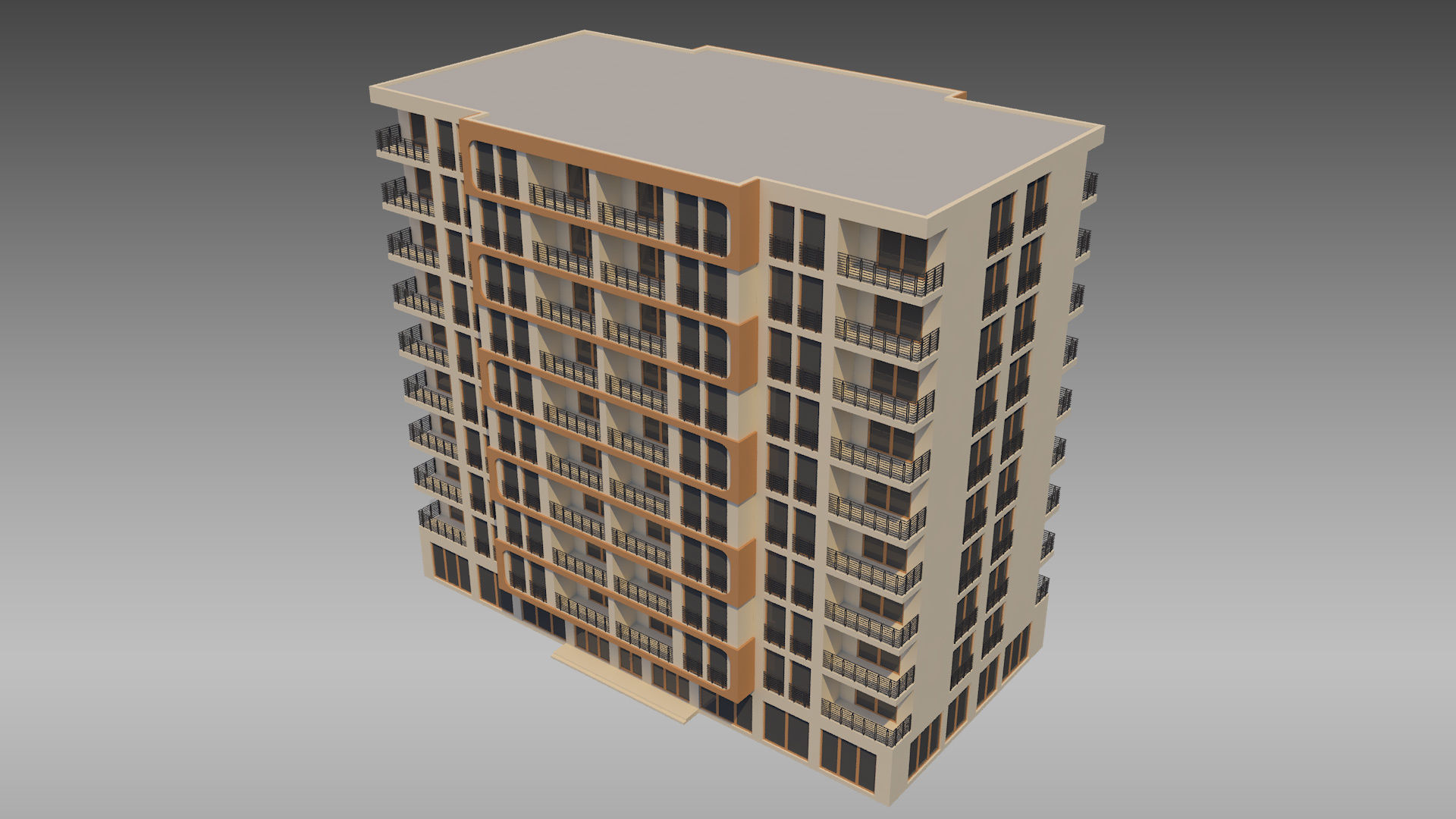 Apartment Building 013 3D model_1