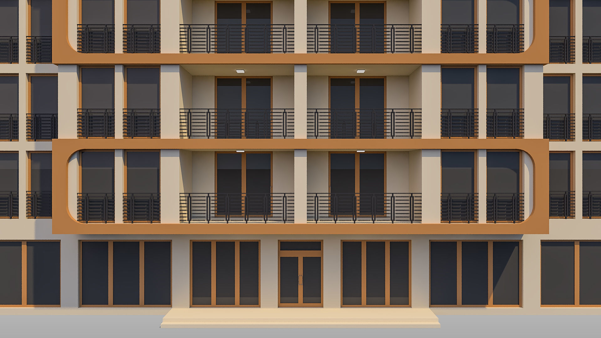 Apartment Building 013 3D model_7