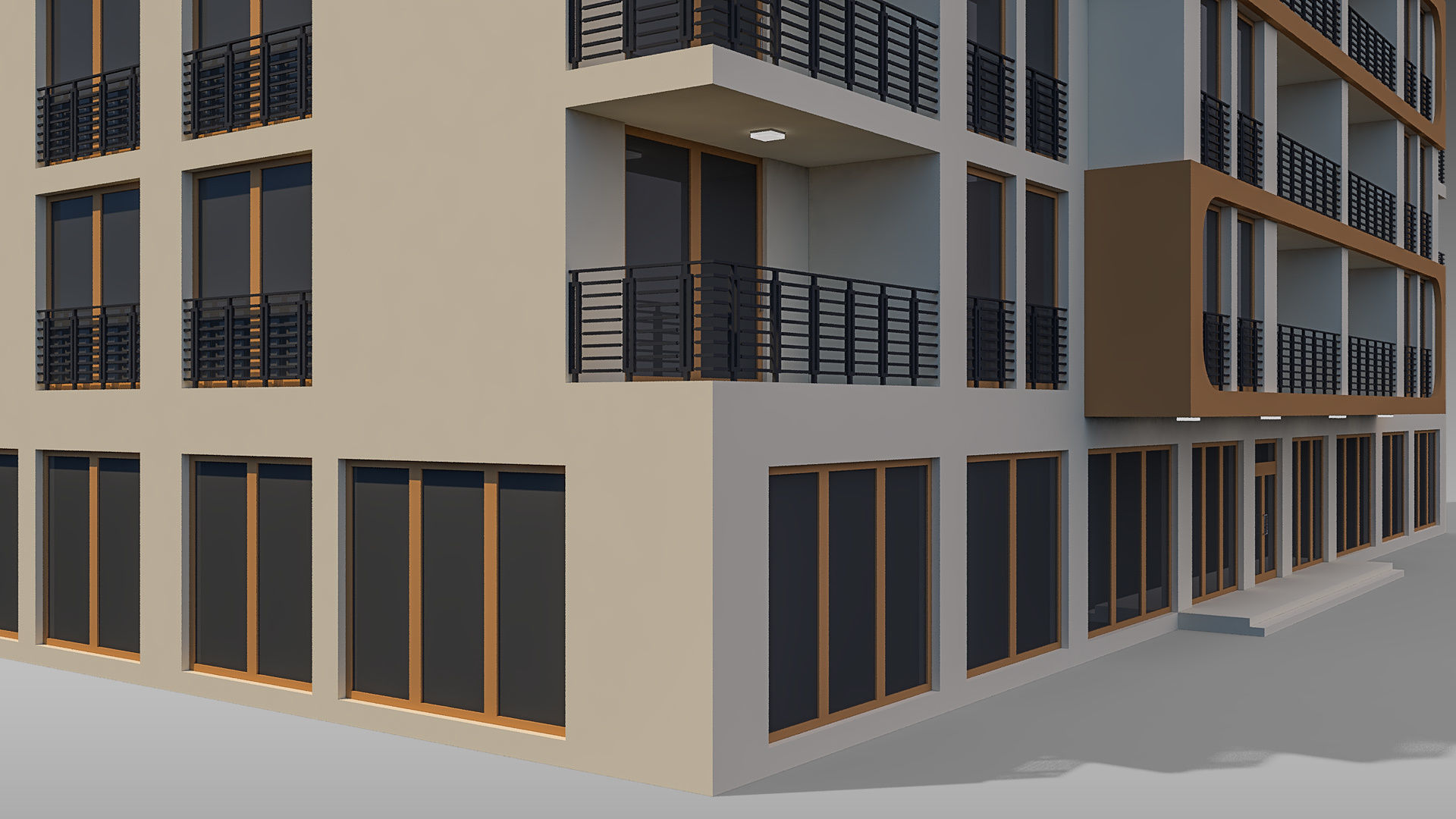 Apartment Building 013 3D model_6