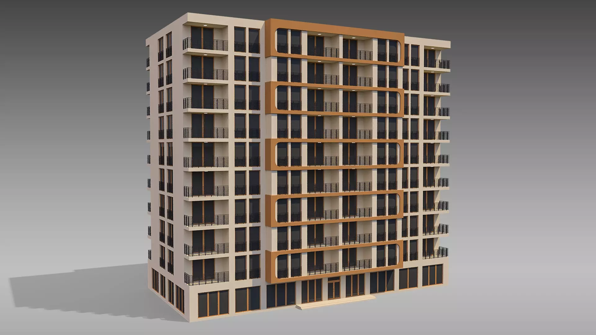 Apartment Building 013 3D model_0