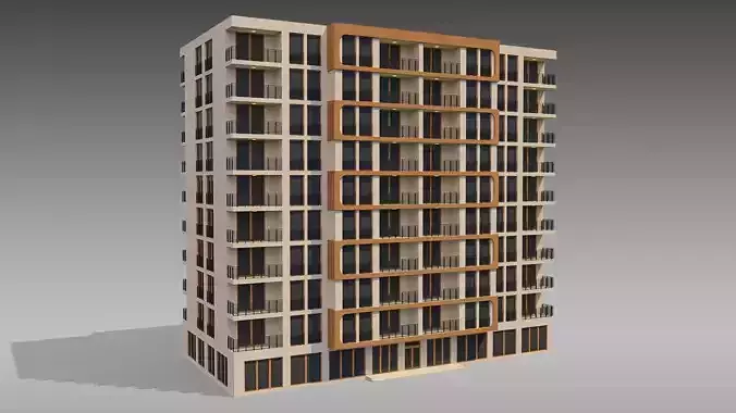 Apartment Building 013 3D model