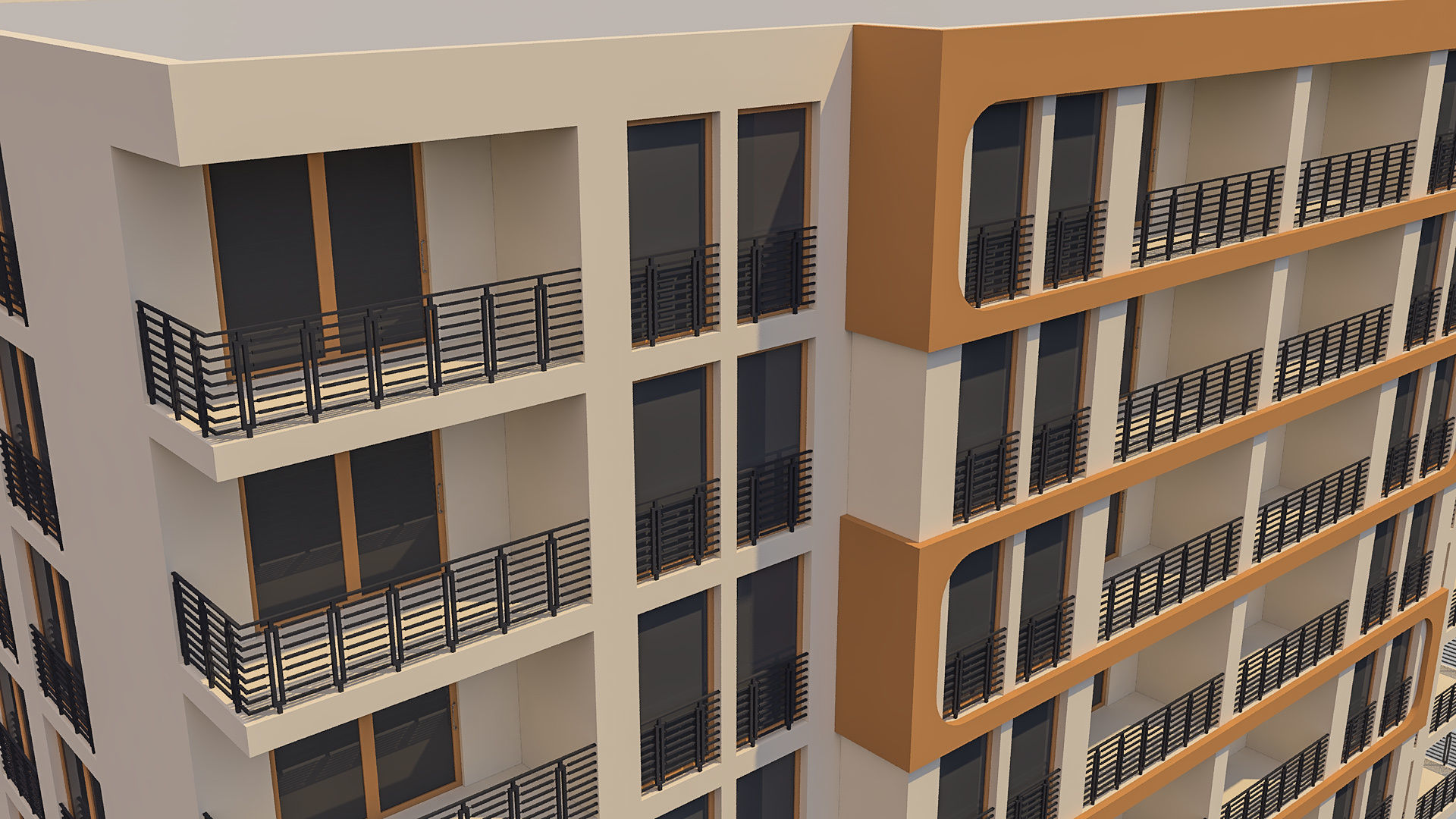 Apartment Building 013 3D model_2