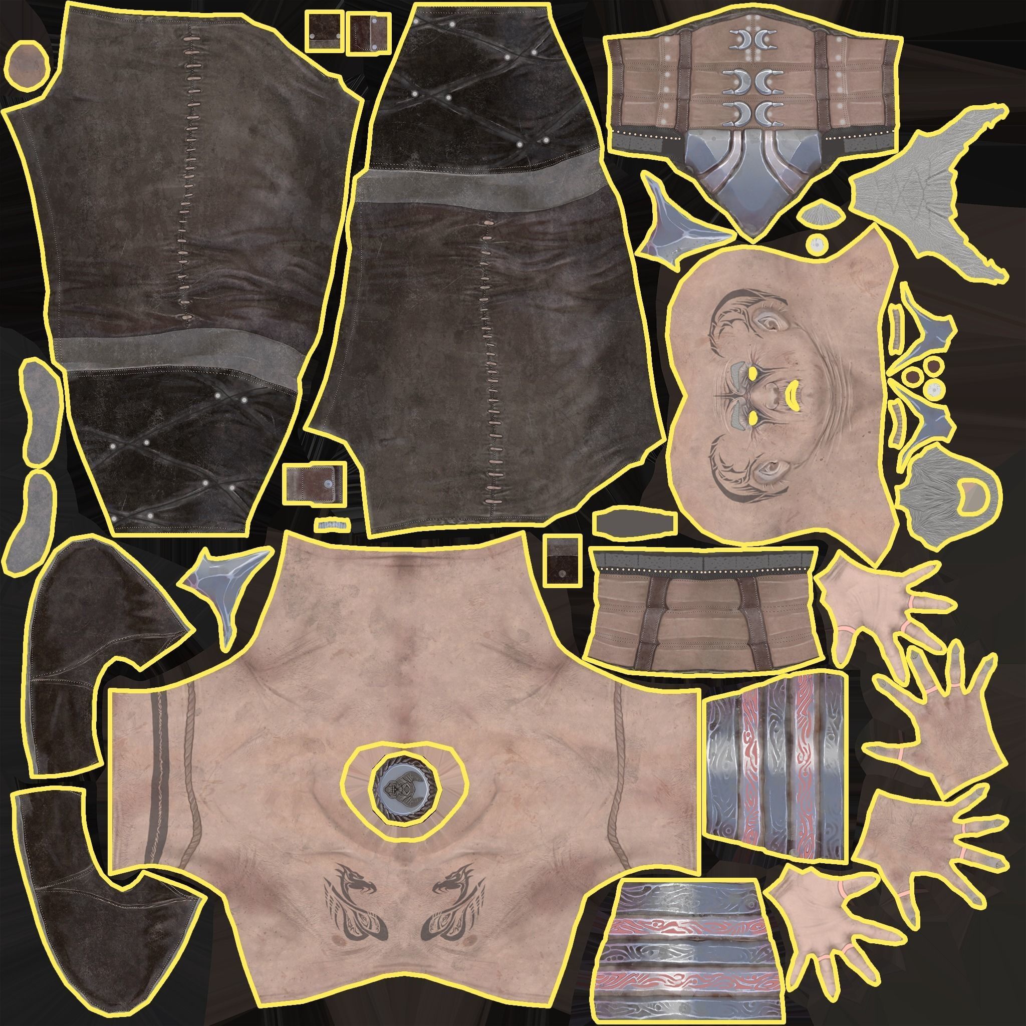 Shaman or dark druid Low-poly 3D model_11