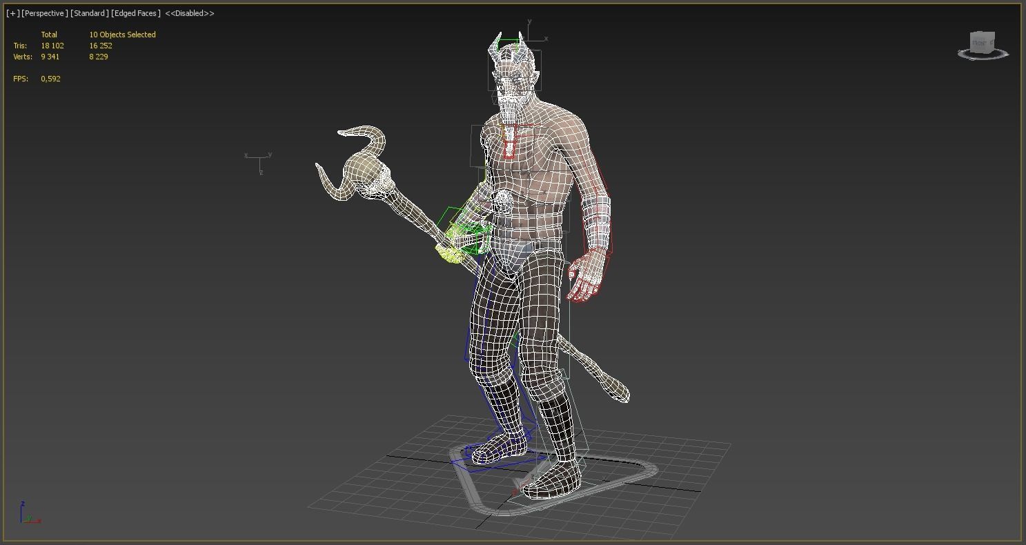 Shaman or dark druid Low-poly 3D model_13