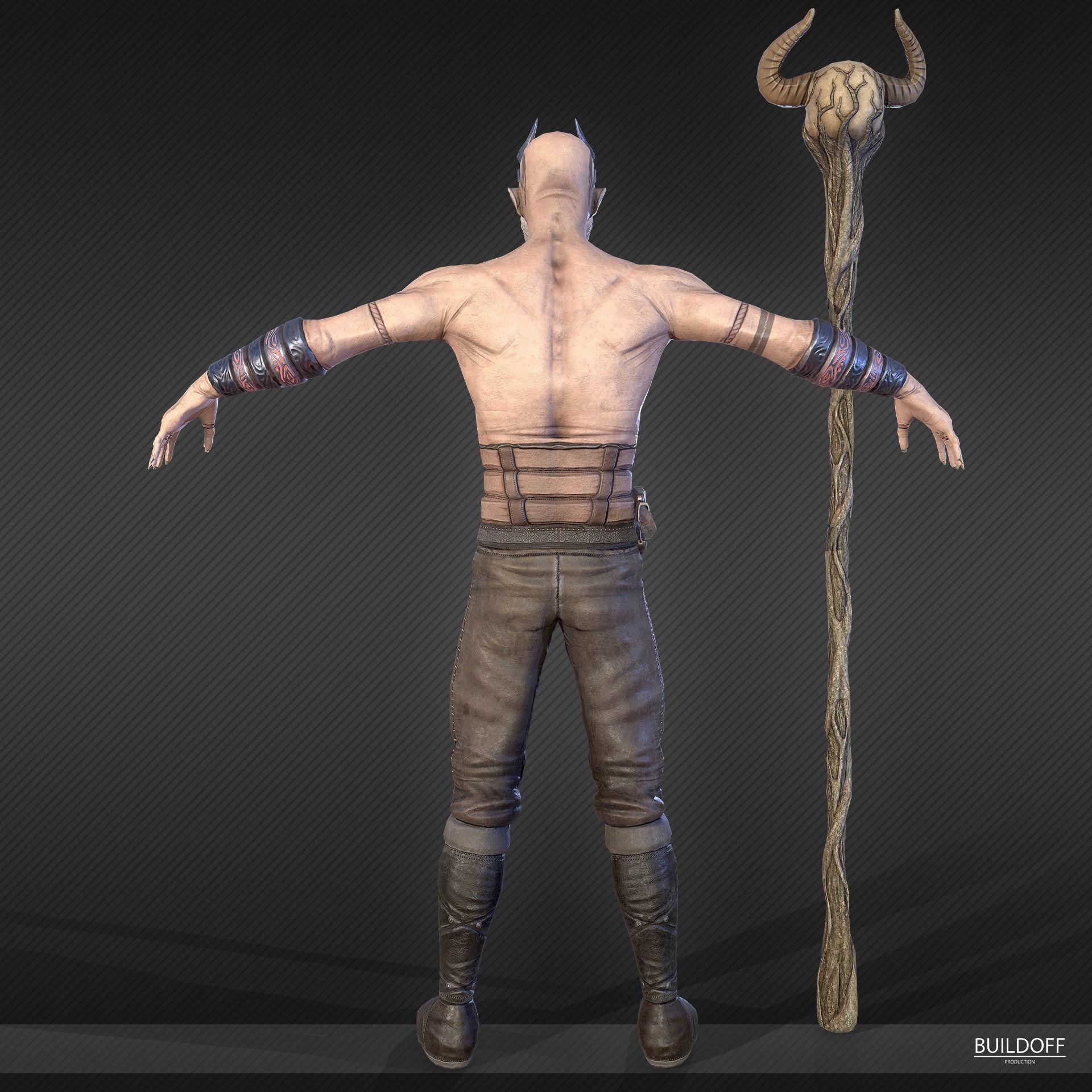 Shaman or dark druid Low-poly 3D model_4