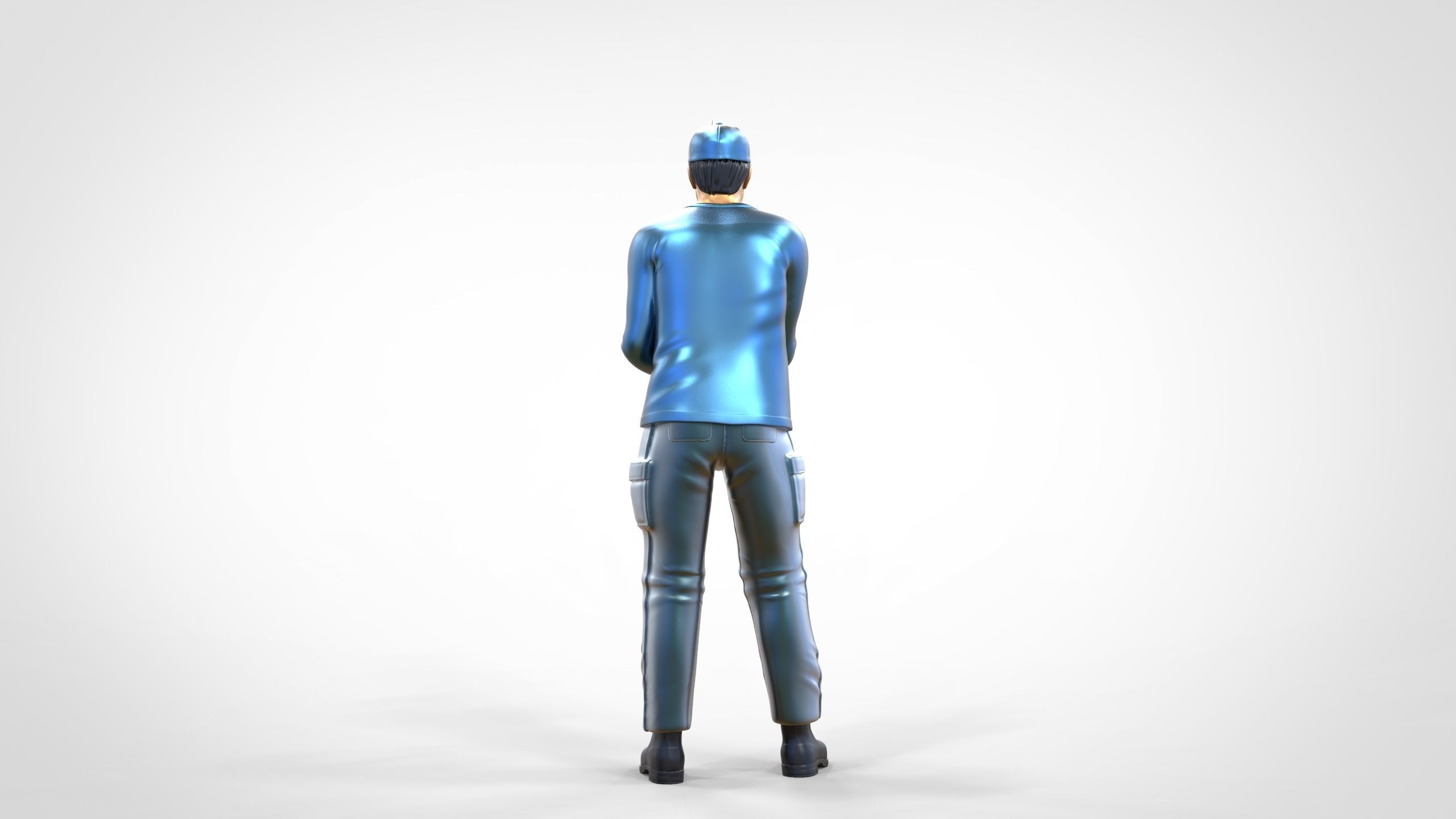 N2 standing Fisherman with fishing rod 3D print model_8